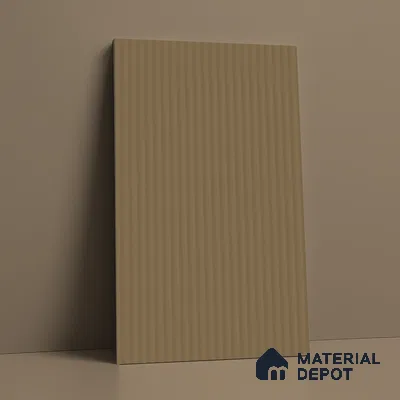 Fluted Solid Color Look LM 21630 Khakhi Brown 8ft x 4ft Texture Finish Decorative Laminate - 1 mm | Suitable for TV Unit, Wardrobe, Kitchen Cabinets