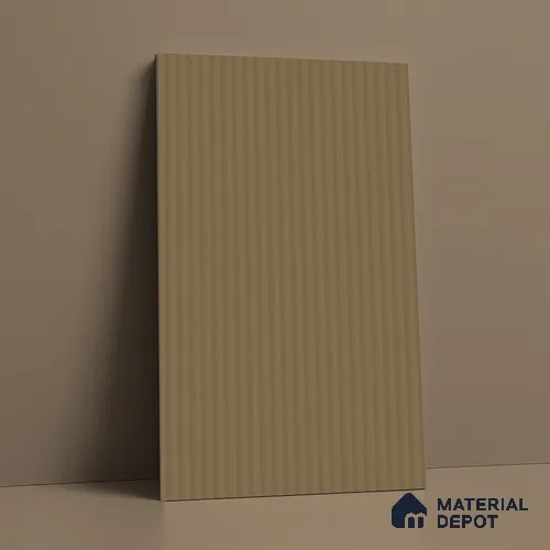 Fluted Solid Color Look LM 21630 Khakhi Brown 8ft x 4ft Texture Finish Decorative Laminate - 1 mm | Suitable for TV Unit, Wardrobe, Kitchen Cabinets