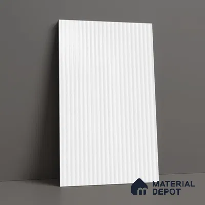 Fluted Solid Color Look LM 21631 Pearl  8ft x 4ft Glossy Finish Decorative Laminate - 1 mm | Suitable for TV Unit, Wardrobe, Kitchen Cabinets
