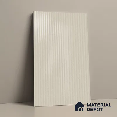 Fluted Solid Color Look LM 21634 Snow White 8ft x 4ft Glossy Finish Decorative Laminate - 1 mm | Suitable for TV Unit, Wardrobe, Kitchen Cabinets