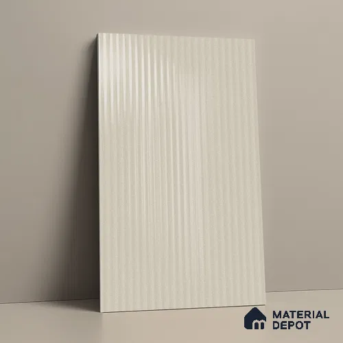 Fluted Solid Color Look LM 21634 Snow White 8ft x 4ft Glossy Finish Decorative Laminate - 1 mm | Suitable for TV Unit, Wardrobe, Kitchen Cabinets