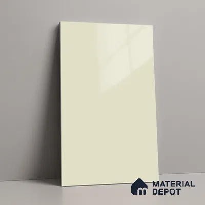 White Solid Colors Look LM 23249 Smoke White 8 ft x 4 ft High Gloss Finish 6H Anti Scratch Acrylic Laminate - 1.5 mm | Suitable for Living Room, Kitchen, Office
