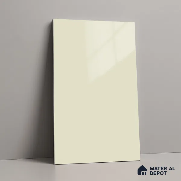 White Solid Colors Look LM 23249 Smoke White 8 ft x 4 ft High Gloss Finish 6H Anti Scratch Acrylic Laminate - 1.5 mm | Suitable for Living Room, Kitchen, Office