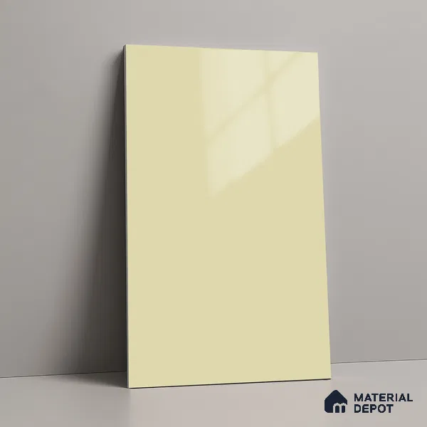 Pale Cream Solid Colors Look LM 23255 Pale Cream Tone 8 ft x 4 ft High Gloss Finish 6H Anti Scratch Acrylic Laminate - 1.5 mm | Suitable for Living Room, Kitchen, Office
