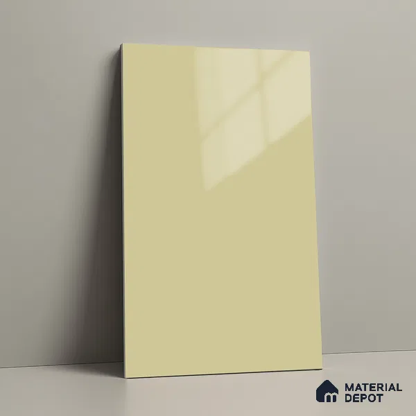 Beige Solid Colors Look LM 23256 Desert Ivory 8 ft x 4 ft High Gloss Finish 6H Anti Scratch Acrylic Laminate - 1.5 mm | Suitable for Living Room, Kitchen, Office