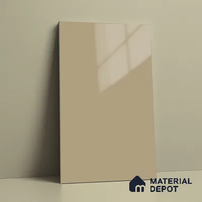 Sunny Sand Beige Solid Colors Look LM 23259 Sunny Sand 8 ft x 4 ft High Gloss Finish 6H Anti Scratch Acrylic Laminate - 1.5 mm | Suitable for Living Room, Kitchen, Office
