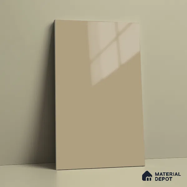 Sunny Sand Beige Solid Colors Look LM 23259 Sunny Sand 8 ft x 4 ft High Gloss Finish 6H Anti Scratch Acrylic Laminate - 1.5 mm | Suitable for Living Room, Kitchen, Office