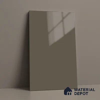 Grey Solid Colors Look LM 23262 Light Mocha 8 ft x 4 ft High Gloss Finish 6H Anti Scratch Acrylic Laminate - 1.5 mm | Suitable for Living Room, Kitchen, Office
