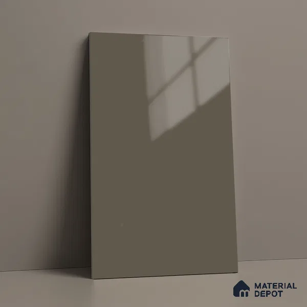 Grey Solid Colors Look LM 23262 Light Mocha 8 ft x 4 ft High Gloss Finish 6H Anti Scratch Acrylic Laminate - 1.5 mm | Suitable for Living Room, Kitchen, Office
