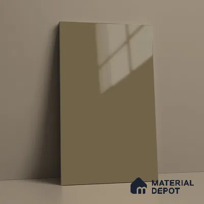 Taupe Brown Solid Colors Look LM 23266 Bonewhite 8 ft x 4 ft High Gloss Finish 6H Anti Scratch Acrylic Laminate - 1.5 mm | Suitable for Living Room, Kitchen, Office