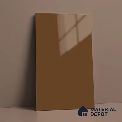 Rustic Earth Brown Solid Colors Look LM 23269 Rustic Earth 8 ft x 4 ft High Gloss Finish 6H Anti Scratch Acrylic Laminate - 1.5 mm | Suitable for Living Room, Kitchen, Office