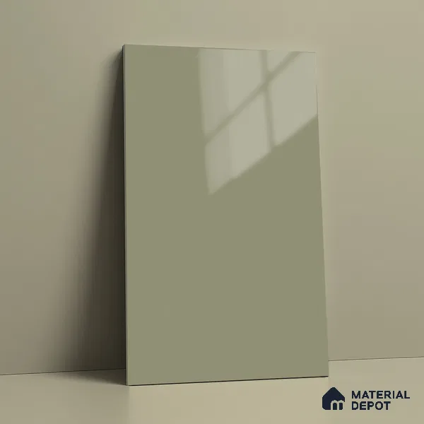 Sage Beige Solid Colors Look LM 23271 Hill Crest 8 ft x 4 ft High Gloss Finish 6H Anti Scratch Acrylic Laminate - 1.5 mm | Suitable for Living Room, Kitchen, Office
