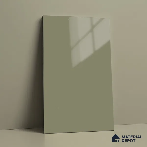 Iced Silver Grey Solid Colors Look LM 23272 Iced Iced Silver Grey 8 ft x 4 ft High Gloss Finish 6H Anti Scratch Acrylic Laminate - 1.5 mm | Suitable for Living Room, Kitchen, Office