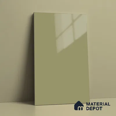 Moss Grey Solid Colors Look LM 23273 Easter Lily 8 ft x 4 ft High Gloss Finish 6H Anti Scratch Acrylic Laminate - 1.5 mm | Suitable for Living Room, Kitchen, Office