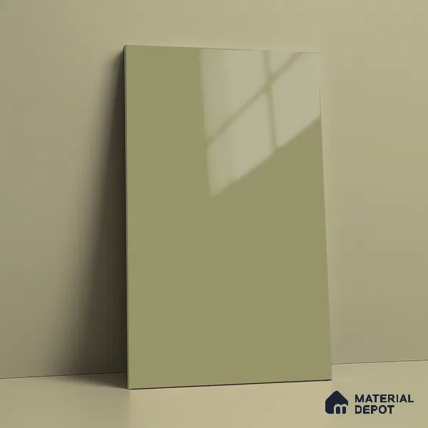 Moss Grey Solid Colors Look LM 23273 Easter Lily 8 ft x 4 ft High Gloss Finish 6H Anti Scratch Acrylic Laminate - 1.5 mm | Suitable for Living Room, Kitchen, Office