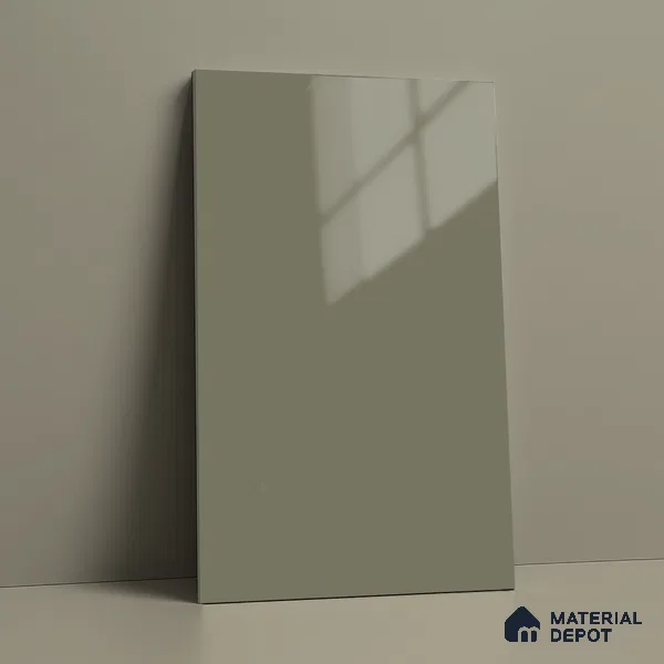 Olive Grey Solid Colors Look LM 23274 Quiet Dawn 8 ft x 4 ft High Gloss Finish 6H Anti Scratch Acrylic Laminate - 1.5 mm | Suitable for Living Room, Kitchen, Office