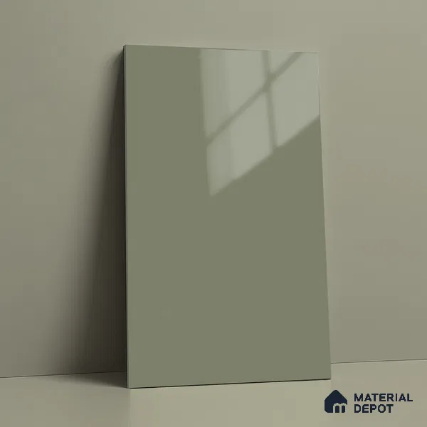 Sage Grey Solid Colors Look LM 23275 Winter Nip 8 ft x 4 ft High Gloss Finish 6H Anti Scratch Acrylic Laminate - 1.5 mm | Suitable for Living Room, Kitchen, Office