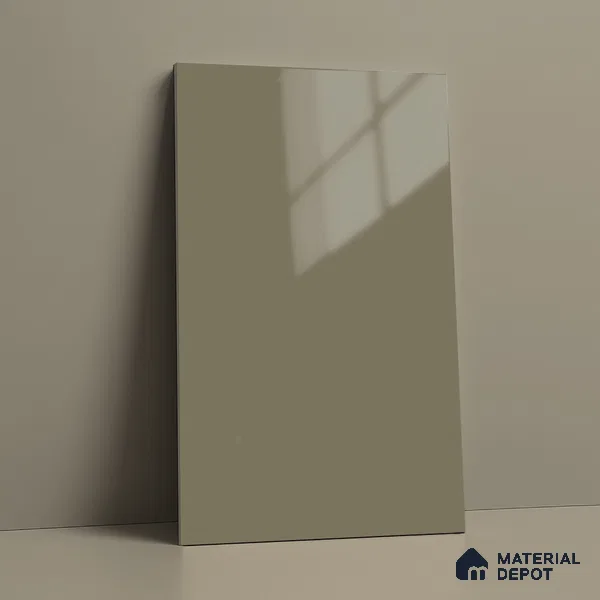 Grey Solid Colors Look LM 23279 Serene Grey 8 ft x 4 ft High Gloss Finish 6H Anti Scratch Acrylic Laminate - 1.5 mm | Suitable for Living Room, Kitchen, Office