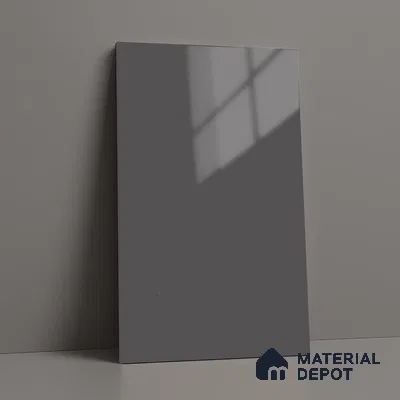 Grey Solid Colors Look LM 23284 Planet Grey 8 ft x 4 ft High Gloss Finish 6H Anti Scratch Acrylic Laminate - 1.5 mm | Suitable for Living Room, Kitchen, Office