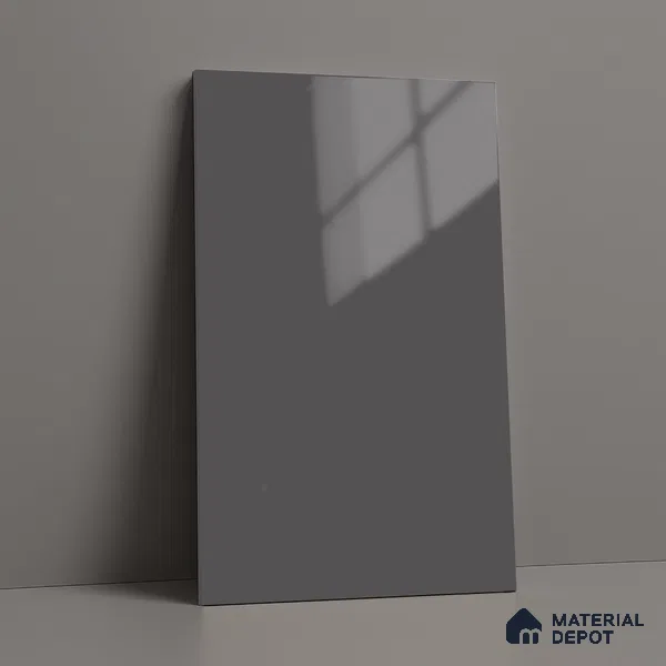 Grey Solid Colors Look LM 23284 Planet Grey 8 ft x 4 ft High Gloss Finish 6H Anti Scratch Acrylic Laminate - 1.5 mm | Suitable for Living Room, Kitchen, Office