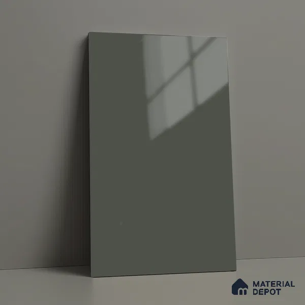 Cold Flint Grey Solid Colors Look LM 23286 Cold Flint 8 ft x 4 ft High Gloss Finish 6H Anti Scratch Acrylic Laminate - 1.5 mm | Suitable for Living Room, Kitchen, Office