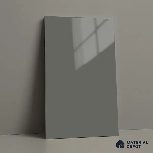 Grey Solid Colors Look LM 23290 Dove Grey 8 ft x 4 ft High Gloss Finish 6H Anti Scratch Acrylic Laminate - 1.5 mm | Suitable for Living Room, Kitchen, Office