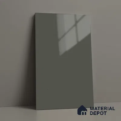 Charcoal Grey Solid Colors Look LM 23291 Silver Trinket 8 ft x 4 ft High Gloss Finish 6H Anti Scratch Acrylic Laminate - 1.5 mm | Suitable for Living Room, Kitchen, Office