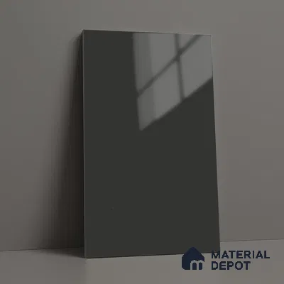 Charcoal Grey Solid Colors Look LM 23293 Charcoal Grey Hare 8 ft x 4 ft High Gloss Finish 6H Anti Scratch Acrylic Laminate - 1.5 mm | Suitable for Living Room, Kitchen, Office