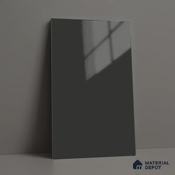 Charcoal Grey Solid Colors Look LM 23293 Charcoal Grey Hare 8 ft x 4 ft High Gloss Finish 6H Anti Scratch Acrylic Laminate - 1.5 mm | Suitable for Living Room, Kitchen, Office