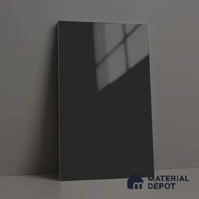 Charcoal Grey Solid Colors Look LM 23294 Coal Mine 8 ft x 4 ft High Gloss Finish 6H Anti Scratch Acrylic Laminate - 1.5 mm | Suitable for Living Room, Kitchen, Office