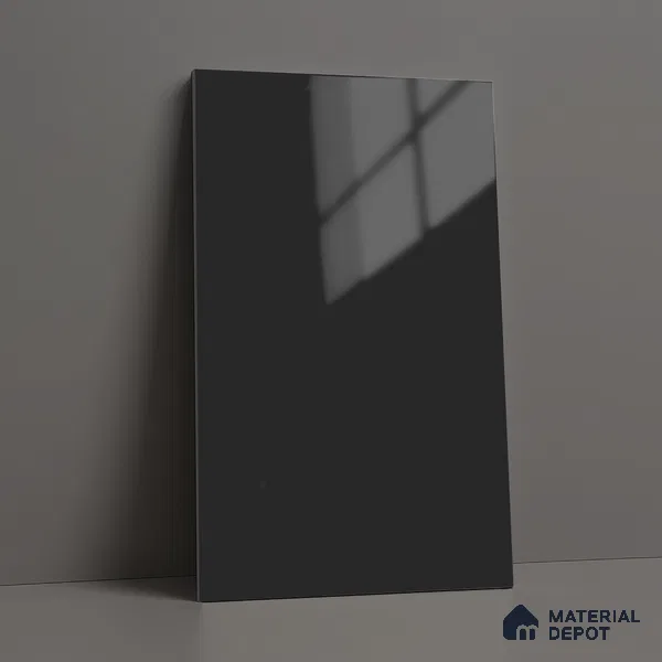 Charcoal Grey Solid Colors Look LM 23294 Coal Mine 8 ft x 4 ft High Gloss Finish 6H Anti Scratch Acrylic Laminate - 1.5 mm | Suitable for Living Room, Kitchen, Office
