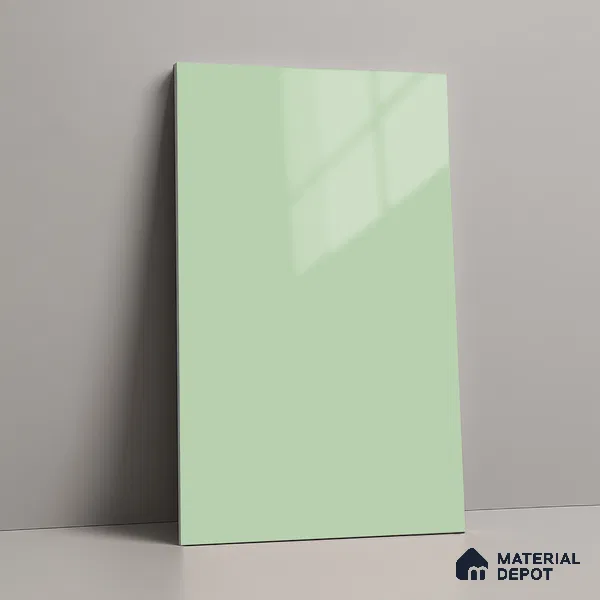Pale Mint Green Solid Colors Look LM 23299 Ocean Spray 8 ft x 4 ft High Gloss Finish 6H Anti Scratch Acrylic Laminate - 1.5 mm | Suitable for Living Room, Kitchen, Office