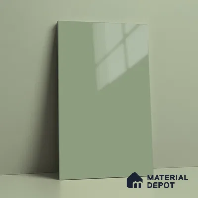 Sage Green Solid Colors Look LM 23303 Barrier Reef 8 ft x 4 ft High Gloss Finish 6H Anti Scratch Acrylic Laminate - 1.5 mm | Suitable for Living Room, Kitchen, Office