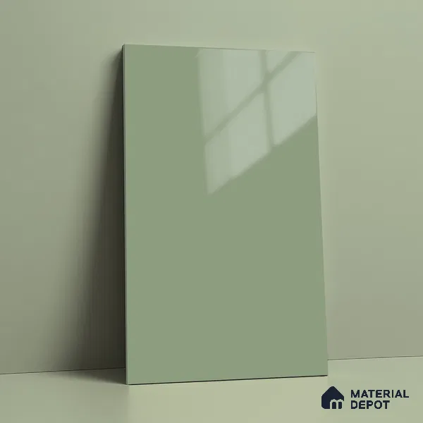 Sage Green Solid Colors Look LM 23303 Barrier Reef 8 ft x 4 ft High Gloss Finish 6H Anti Scratch Acrylic Laminate - 1.5 mm | Suitable for Living Room, Kitchen, Office