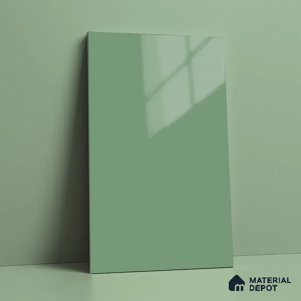 Sage Green Solid Colors Look LM 23304 Alpine 8 ft x 4 ft High Gloss Finish 6H Anti Scratch Acrylic Laminate - 1.5 mm | Suitable for Living Room, Kitchen, Office