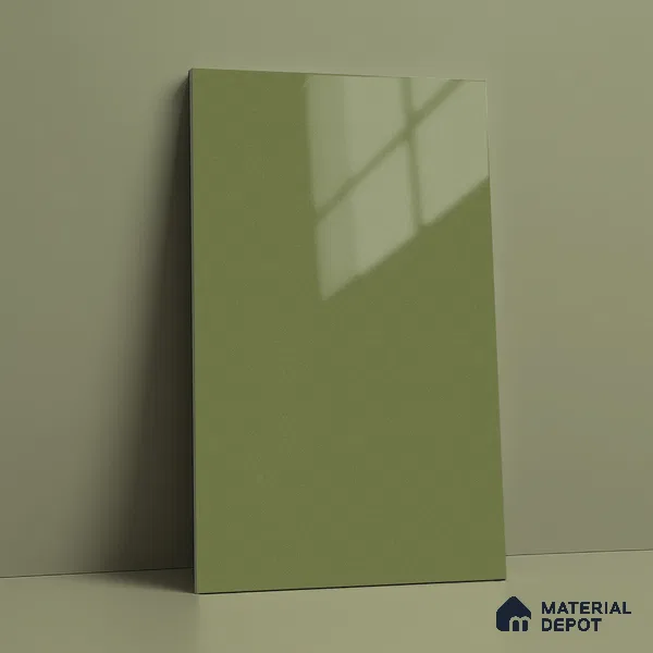 Green Sparkle Look LM 23305 Flowing Green 8 ft x 4 ft High Gloss Finish 6H Anti Scratch Acrylic Laminate - 1.5 mm | Suitable for Kitchen Cabinet, TV Unit, Wardrobe