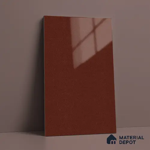 Red Sparkle Look LM 23337 Russet Rust 8 ft x 4 ft High Gloss Finish 6H Anti Scratch Acrylic Laminate - 1.5 mm | Suitable for Kitchen Cabinet, TV Unit, Wardrobe