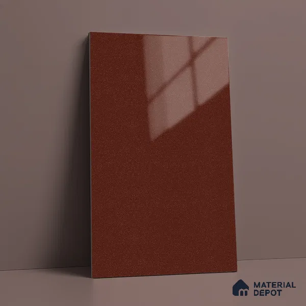 Red Sparkle Look LM 23337 Russet Rust 8 ft x 4 ft High Gloss Finish 6H Anti Scratch Acrylic Laminate - 1.5 mm | Suitable for Kitchen Cabinet, TV Unit, Wardrobe