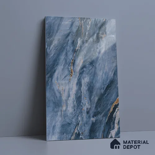 Blue Marble Look LM 23338 Oceanic Thunder 8 ft x 4 ft High Gloss Finish 6H Anti Scratch Acrylic Laminate - 1.5 mm | Suitable for Kitchen Cabinet, TV Unit, Wardrobe