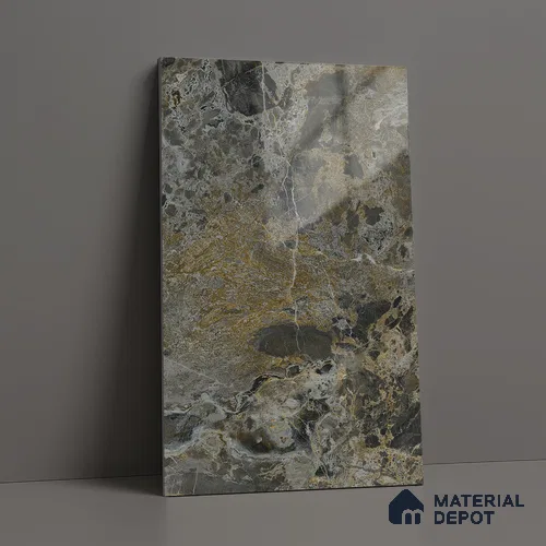 Grey Marble Look LM 23340 Rugged Slate 8 ft x 4 ft High Gloss Finish 6H Anti Scratch Acrylic Laminate - 1.5 mm | Suitable for Kitchen Cabinet, TV Unit, Wardrobe