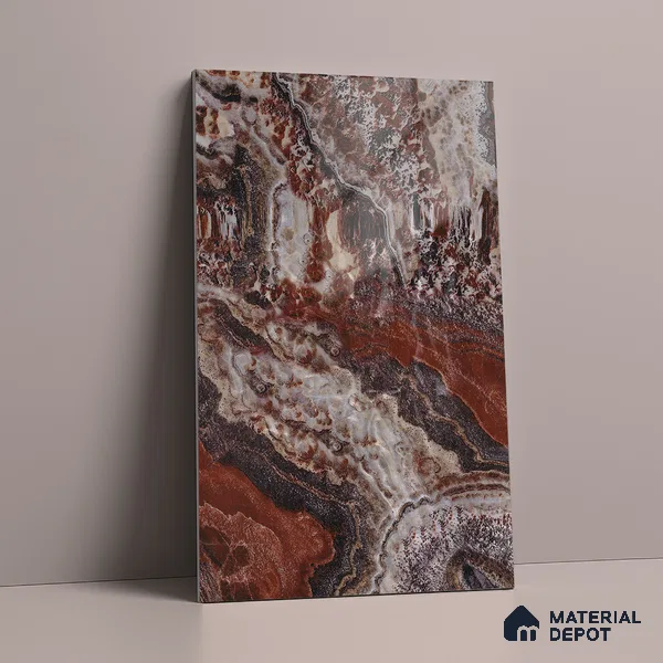 Multi Colour Marble Look LM 23345 Molten Mirage 8 ft x 4 ft High Gloss Finish 6H Anti Scratch Acrylic Laminate - 1.5 mm | Suitable for Kitchen Cabinet, TV Unit, Wardrobe
