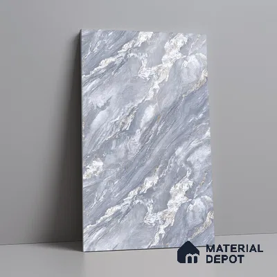 Grey Marble Look LM 23346 Blue Dusk Marble 8 ft x 4 ft High Gloss Finish 6H Anti Scratch Acrylic Laminate - 1.5 mm | Suitable for Kitchen Cabinet, TV Unit, Wardrobe