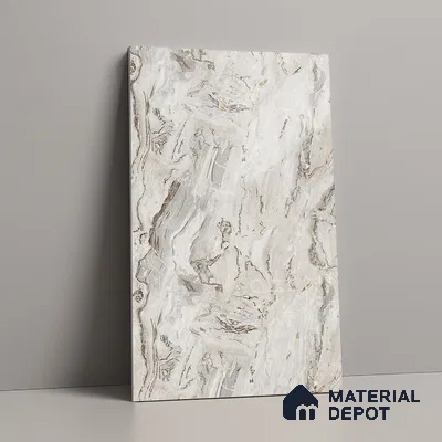 Grey Marble Look LM 23348 Sand Crest Marble 8 ft x 4 ft High Gloss Finish 6H Anti Scratch Acrylic Laminate - 1.5 mm | Suitable for Kitchen Cabinet, TV Unit, Wardrobe