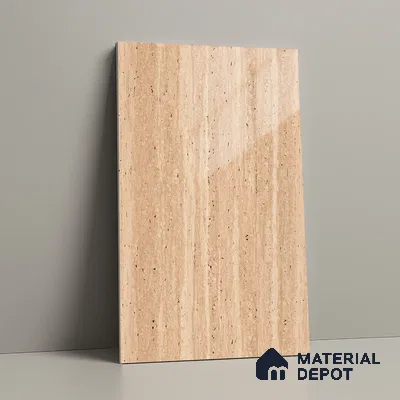 Brown Marble Look LM 23352 Earthen Drift 8 ft x 4 ft High Gloss Finish 6H Anti Scratch Acrylic Laminate - 1.5 mm | Suitable for Kitchen Cabinet, TV Unit, Wardrobe
