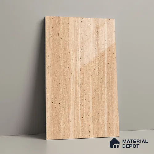 Brown Marble Look LM 23352 Earthen Drift 8 ft x 4 ft High Gloss Finish 6H Anti Scratch Acrylic Laminate - 1.5 mm | Suitable for Kitchen Cabinet, TV Unit, Wardrobe