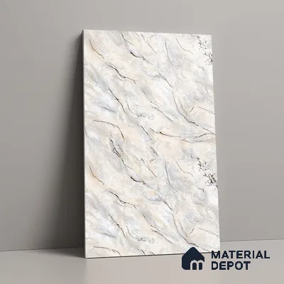 Multi Colour Marble Look LM 23353 Ivory Drift 8 ft x 4 ft High Gloss Finish 6H Anti Scratch Acrylic Laminate - 1.5 mm | Suitable for Kitchen Cabinet, TV Unit, Wardrobe