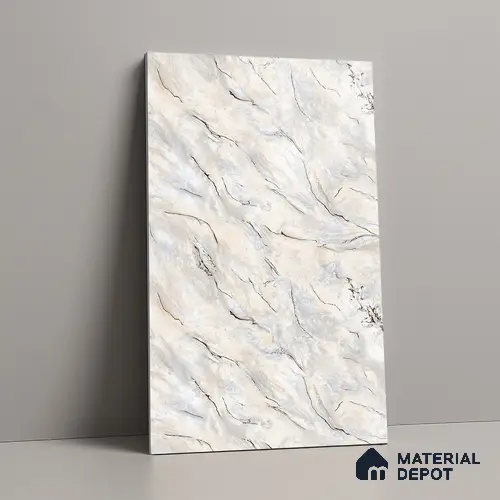 Multi Colour Marble Look LM 23353 Ivory Drift 8 ft x 4 ft High Gloss Finish 6H Anti Scratch Acrylic Laminate - 1.5 mm | Suitable for Kitchen Cabinet, TV Unit, Wardrobe