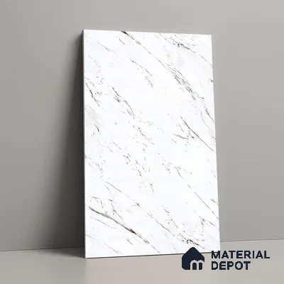 White Marble Look LM 23356 Venato Luxe 8 ft x 4 ft High Gloss Finish 6H Anti Scratch Acrylic Laminate - 1.5 mm | Suitable for Kitchen Cabinet, TV Unit, Wardrobe