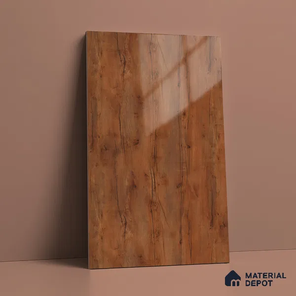 Wooden Look LM 23357 Rustic Cedar 8 ft x 4 ft High Gloss Finish 6H Anti Scratch Acrylic Laminate - 1.5 mm | Suitable for Kitchen Cabinet, TV Unit, Wardrobe
