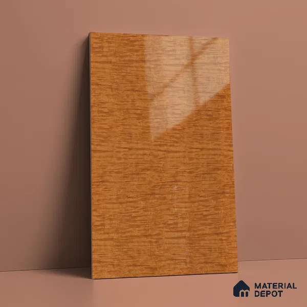 Wooden Look KD 704 Exotica Teak 8 ft x 4 ft High Gloss Finish 6H Anti Scratch Acrylic Laminate - 1.5 mm | Suitable for Kitchen Cabinet, TV Unit, Wardrobe